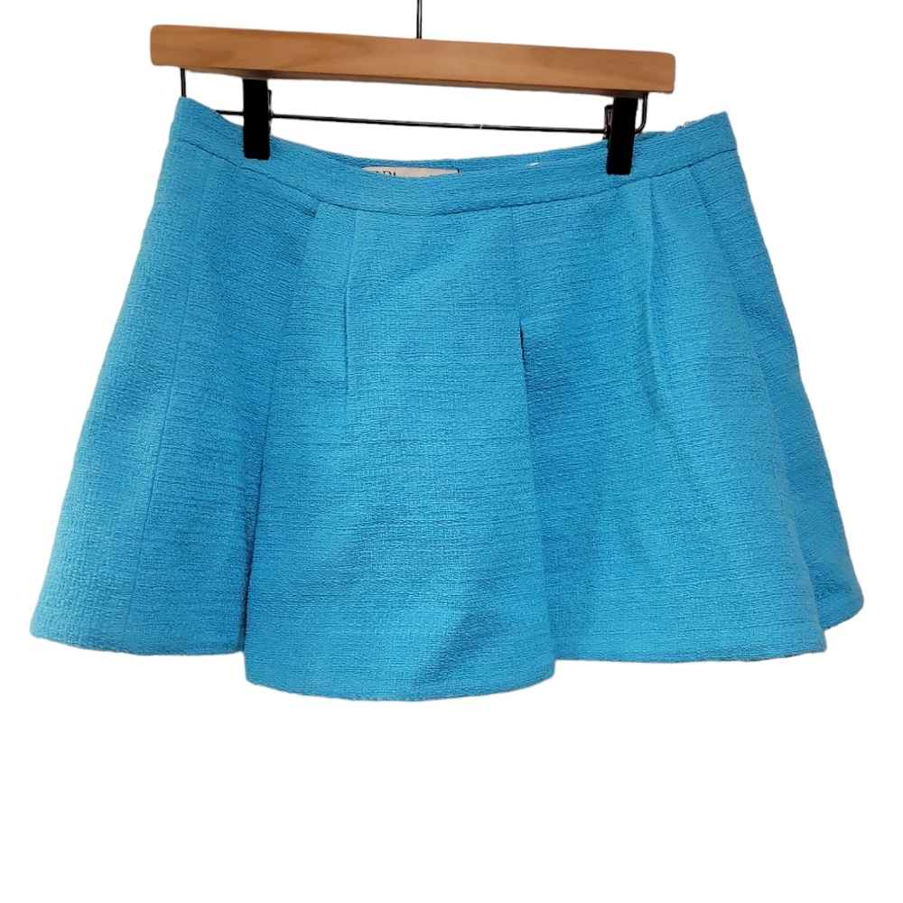 ZARA, NWT, Pleated Skort, Side Zipper, Pretty Blue, Women's sz M, L- 14 Inches F
